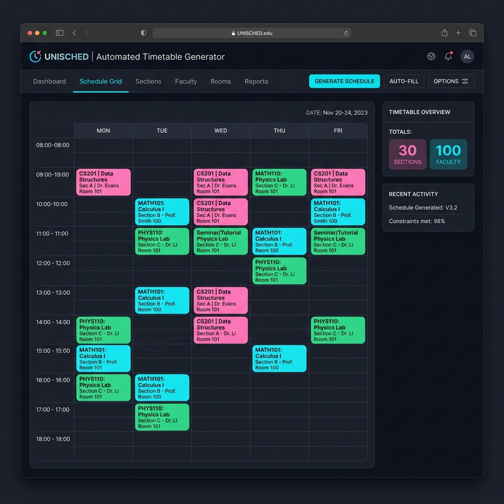 Automated Timetable Generator UI
